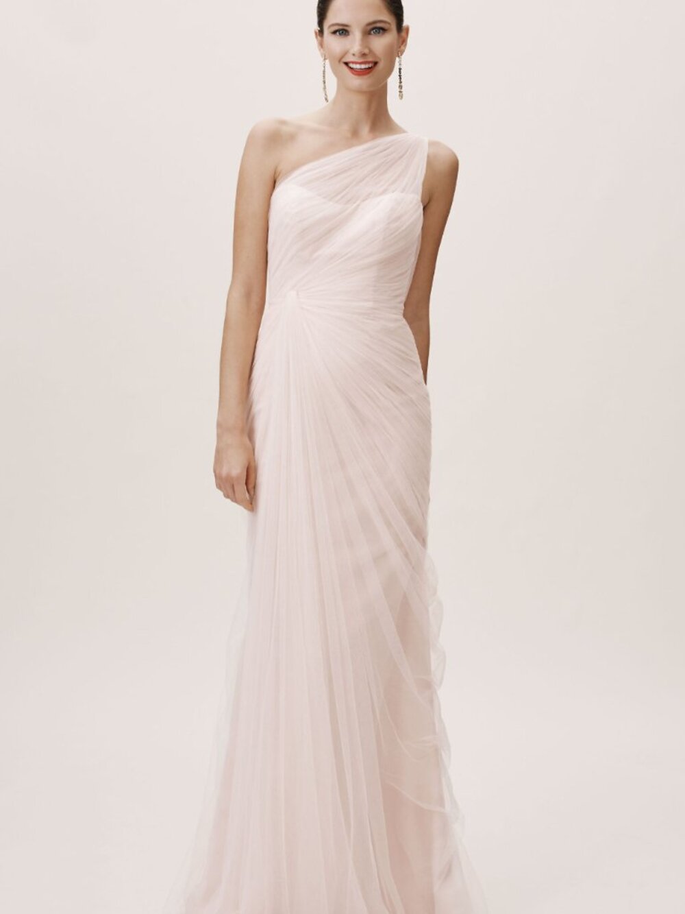 BHLDN Prelude Gown Size 4 and 14 Blush Pink One Shoulder NEW